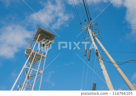 Fire watchtower and utility pole [Nagano Prefecture] 118766105