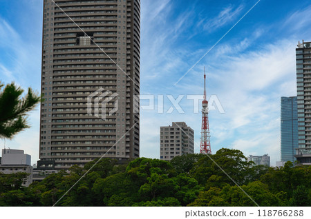 從濱離宮恩賜庭園眺望東京鐵塔 118766288