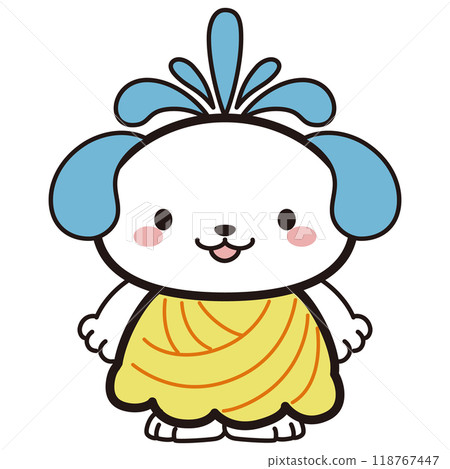 Dog character illustration wearing samba costume Dog character illustration wearing samba costume 118767447