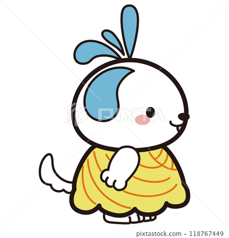 Dog character illustration wearing samba costume Dog character illustration wearing samba costume 118767449