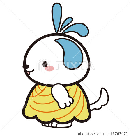 Dog character illustration wearing samba costume Dog character illustration wearing samba costume 118767471