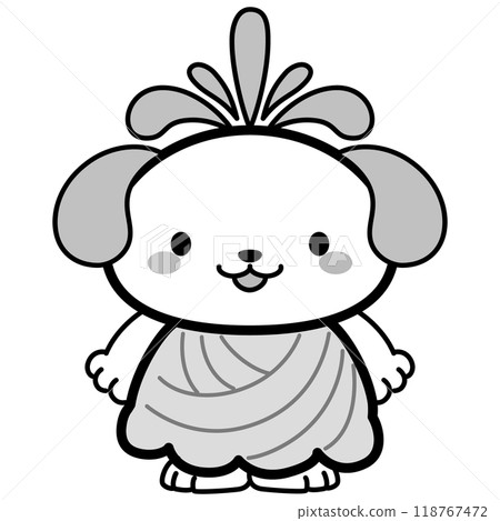 Dog character illustration wearing samba costume Dog character illustration wearing samba costume 118767472