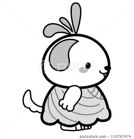 Dog character illustration wearing samba costume Dog character illustration wearing samba costume 118767474