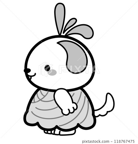 穿著森巴服裝的狗人物插畫 118767475