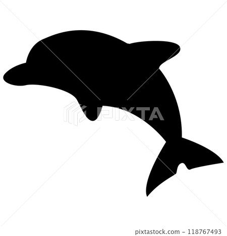 簡單的海豚剪影插圖 118767493