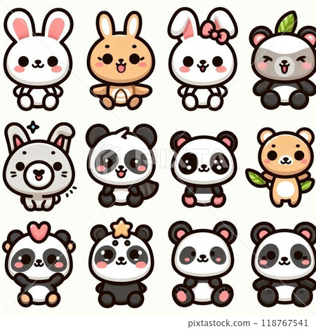 A set of cute icons A set of cute icons 118767541