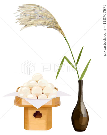 芒草（1根）配月見團子 118767673