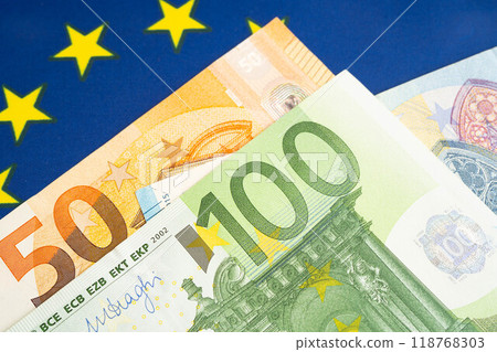 Euro banknote with coin money economy finance exchange trade investment. Euro banknote with coin money economy finance exchange trade investment. 118768303