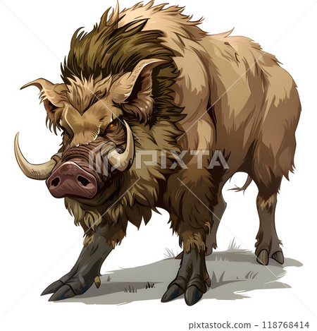 Boar full body isolated on white	 118768414