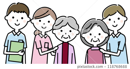 Nursing staff and the elderly Nursing staff and the elderly 118768688