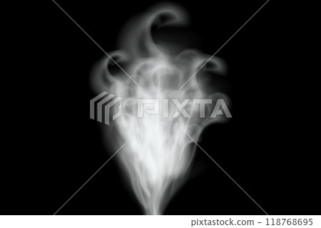 hite smoke puff isolated on transparent black background.. Steam explosion special effect. Effective texture of steam, fog, cloud, smoke. Stock royalty illustration. PNG stock illustration 118768695