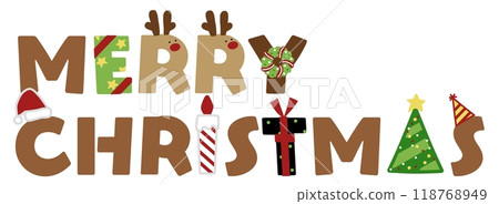 A cute Christmas logo A cute Christmas logo 118768949