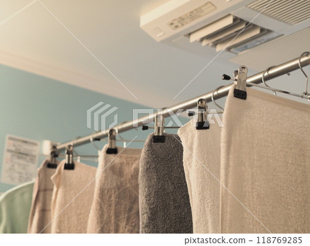 Laundry drying in the bathroom Laundry drying in the bathroom 118769285