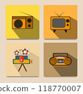 vintage technology flat design set 118770007
