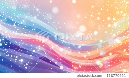 Vibrant abstract background with swirling colorful ribbons and white sparkles. Multicolor dynamic waves create a festive and energetic atmosphere. Vibrant abstract background with swirling colorful ribbons and white sparkles. Multicolor dynamic waves create a festive and energetic atmosphere. 118770631