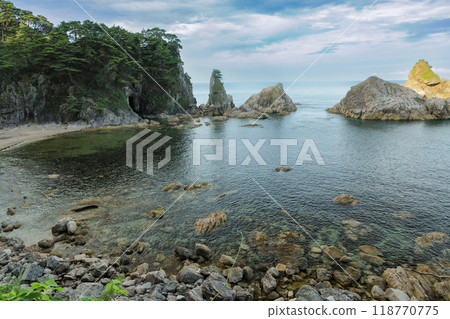 國家指定名勝、天然紀念物 笹川流金岩石海岸展望台的風景 118770775