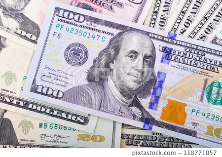 Lots of dollar bills 118771057