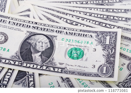 很多一美元的鈔票 118771081