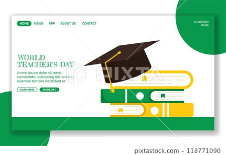 Teacher's Day Social Media Landing Page Cartoon Hand Drawn Templates Background Illustration Teacher's Day Social Media Landing Page Cartoon Hand Drawn Templates Background Illustration 118771090