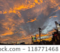 A sunset after rain 118771468