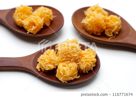 Thai crispy flossy sweet Eggs floss (Foi Thong Krob) Thai crispy flossy sweet Eggs floss (Foi Thong Krob) 118771674