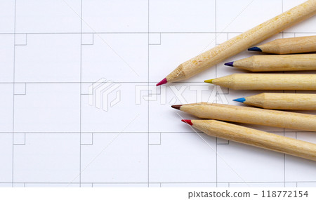 Calendar with pencils. Planning concept Calendar with pencils. Planning concept 118772154