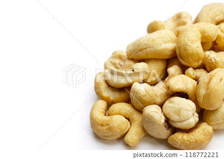 Cashew nuts on white background. Cashew nuts on white background. 118772221