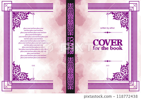 Ornate leather book cover and Old retro ornament frames. Royal Golden style design. Historical novel. Oriental style Vector illustration. Hand drawn illustration 118772438