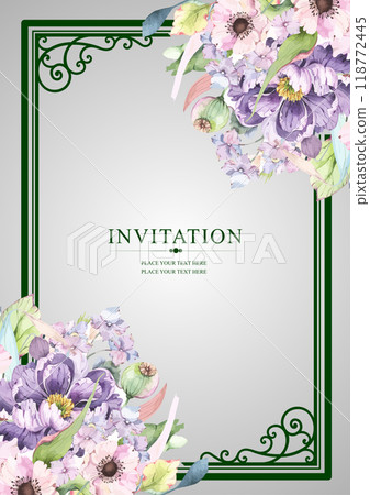 Gold ornament on dark background. Can be used as invitation card. Book cover. Vector illustration. Hand drawn Illustration 118772445