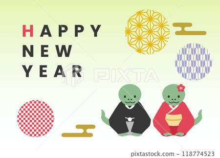 Year of the Snake greeting New Year's card template Year of the Snake greeting New Year's card template 118774523