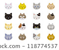 Simple cute cat face set 118774537