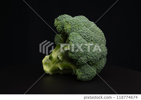 Broccoli on black background photo 118774674