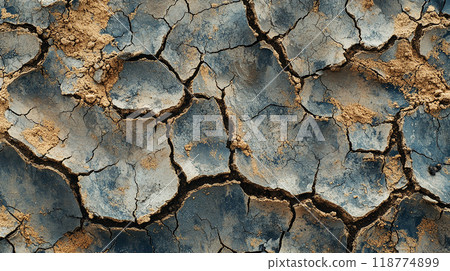 Dry cracked earth 118774899