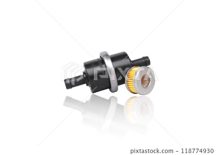 LPG gas filter of car , CNG or NGV gas filter isolated on white background 118774930