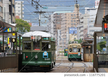 Hiroshima Electric Railway Tram 50 570 Series No. 582 Kamiyacho East 118775201