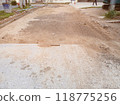repair works concrete road construction outdoor 118775256