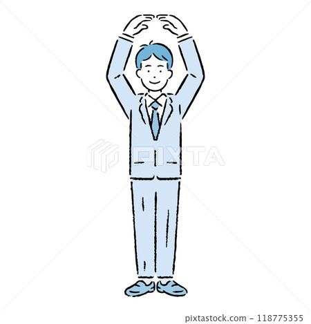 A man in a suit expressing the correct answer 118775355