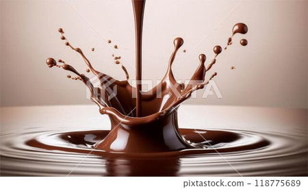 Chocolate dripping from above 118775689