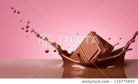 Chocolate dripping from above 118775693