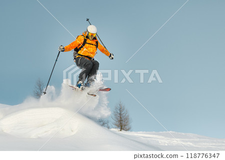 Skier during a jump 118776347