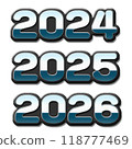 我使用 PhotoShop 建立了徽章樣式的年份數字。 118777469