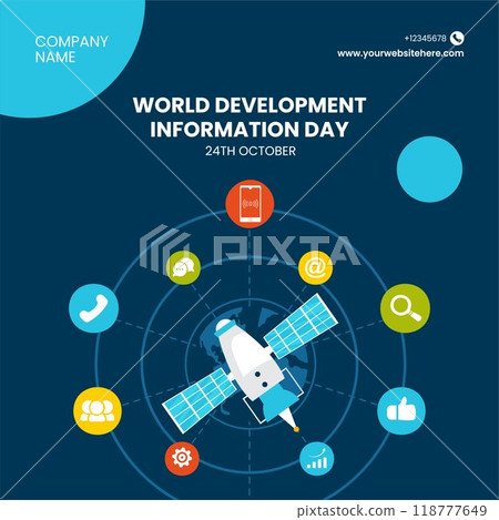 Development Information Day Social Media Illustration Flat Cartoon Hand Drawn Templates Background Development Information Day Social Media Illustration Flat Cartoon Hand Drawn Templates Background 118777649