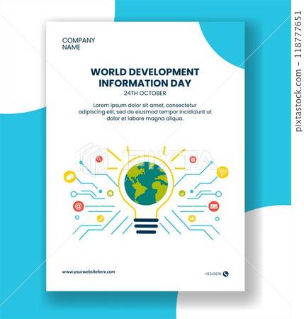 Development Information Day Vertical Poster Flat Cartoon Hand Drawn Templates Background Illustration 118777651