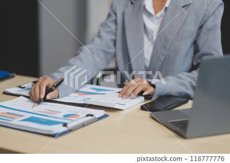 Business Documents, Auditor businesswoman checking searching document legal prepare paperwork or report for analysis TAX time,accountant Documents data contract partner deal in workplace office 118777776