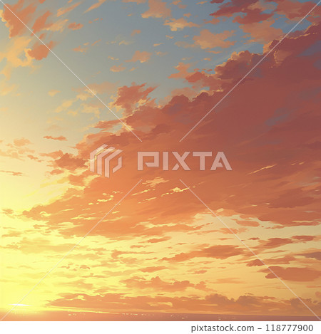 Orange-tinted sky AI image Orange-tinted sky AI image 118777900