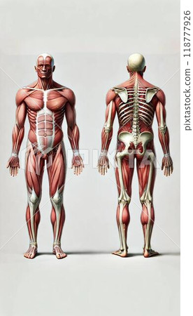 人體解剖學 - 內部結構的詳細圖示(不包括選定部分) 人體解剖學 - 內部結構的詳細圖示(不包括選定部分) 118777926