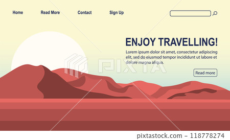 Time to travel landing page template. Tourism and outdoor recreation Time to travel landing page template. Tourism and outdoor recreation 118778274