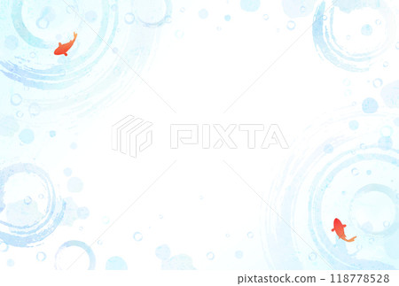 Swimming goldfish summer greeting card material Swimming goldfish summer greeting card material 118778528