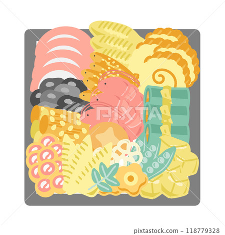Osechi cuisine illustration 118779328