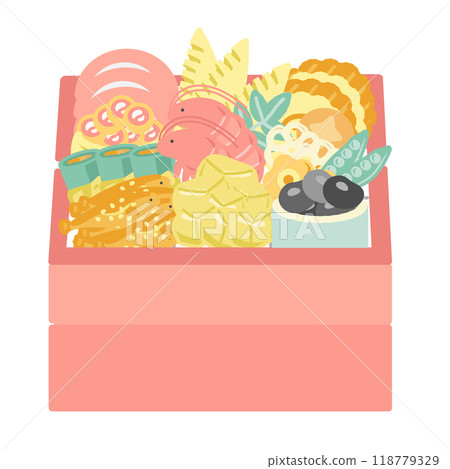 Osechi cuisine illustration 118779329